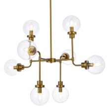 Hanson 8 Light 36" Wide Abstract Chandelier with Clear Glass Shades