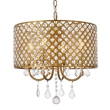 Elise 4 Light 17" Wide Crystal Pendant with Clear Royal Cut Crystals