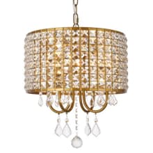 Elise 4 Light 14" Wide Crystal Pendant with Clear Royal Cut Crystals