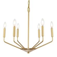 Enzo 6 Light 22" Wide Taper Candle Chandelier