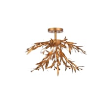 Priscilla 4 Light 23" Wide Semi-Flush Drum Ceiling Fixture with Clear Royal Cut Crystals