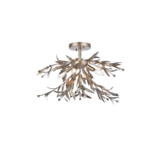 Priscilla 4 Light 23" Wide Semi-Flush Drum Ceiling Fixture with Clear Royal Cut Crystals