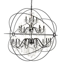 Cordelia 24 Light 59" Wide Taper Candle Chandelier with Clear Royal Cut Crystals