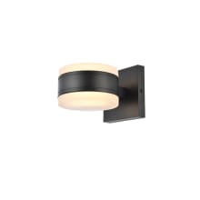 Raine 5" Tall LED Outdoor Wall Sconce - with (2) Cylinder Shades