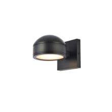 Raine 5" Tall LED Outdoor Wall Sconce - with Disk Shade and Rounded Top