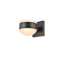 Raine 5" Tall LED Outdoor Wall Sconce - with Bowl and Cylinder Shades