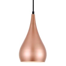 Nora 6" Wide Pendant with an Aluminum Shade