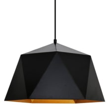 Arden Single Light 15" Wide Pendant with an Aluminum Shade