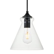 Destry 8" Wide Plug-In Mini Pendant with Clear Glass Shade