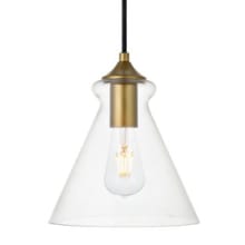 Destry 8" Wide Plug-In Mini Pendant with Clear Glass Shade