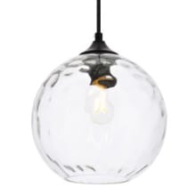 Cashel 8" Wide Plug-In Mini Pendant with Water Glass Shade