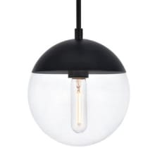 Eclipse 8" Wide Plug-InMini Pendant with Clear Glass Shade