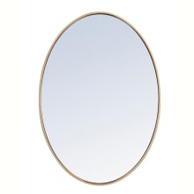 34 Inch Oval Mirror with Metal Frame