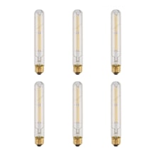 Pack of (6) 8 Watt Dimmable T10 Medium (E26) LED Bulbs- 900 Lumens, 3000K, and 80CRI