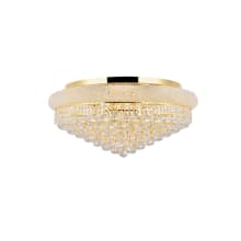 Primo 15 Light 28" Wide Flush Mount Waterfall Ceiling Fixture with Clear Royal Cut Crystals