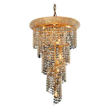 Spiral 8 Light 16" Wide Crystal Mini Chandelier with Clear Royal Cut Crystals