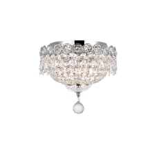 Century 3 Light 10" Wide Flush Mount Bowl Ceiling Fixture with Clear Royal Cut Crystals