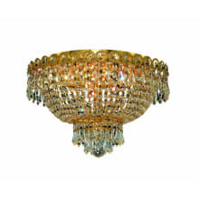 Century 4 Light 16" Wide Flush Mount Bowl Ceiling Fixture with Clear Royal Cut Crystals