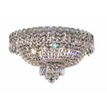 Century 6 Light 18" Wide Flush Mount Bowl Ceiling Fixture with Clear Royal Cut Crystals