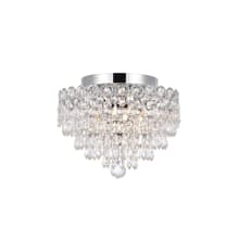 Century 4 Light 12" Wide Flush Mount Waterfall Ceiling Fixture with Clear Royal Cut Crystals