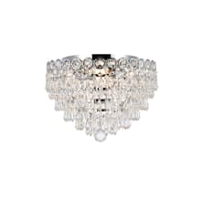 Century 4 Light 14" Wide Flush Mount Waterfall Ceiling Fixture with Clear Royal Cut Crystals