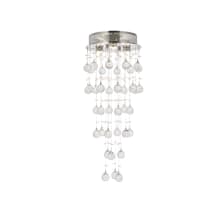 Galaxy 3 Light 12" Wide Flush Mount Waterfall Ceiling Fixture with Clear Royal Cut Crystals