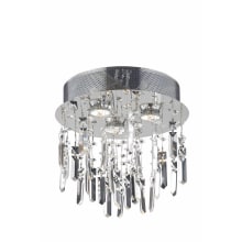 Galaxy 3 Light 13" Wide Flush Mount Waterfall Ceiling Fixture with Clear Royal Cut Crystals