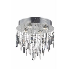 Galaxy 4 Light 14" Wide Flush Mount Waterfall Ceiling Fixture with Clear Royal Cut Crystals