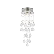 Galaxy 8" Wide Flush Mount Waterfall Ceiling Fixture with Clear Royal Cut Crystals