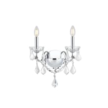 St. Francis 2 Light 15" Tall Wall Sconce with Clear Royal Cut Crystals