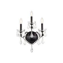 St. Francis 3 Light 17" Tall Wall Sconce with Clear Royal Cut Crystals