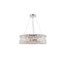 Maxime 12 Light 24" Wide Crystal Drum Chandelier with Clear Royal Cut Crystals