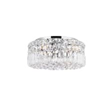 Maxime 4 Light 12" Wide Flush Mount Drum Ceiling Fixture with Clear Royal Cut Crystals