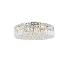 Maxime 6 Light 20" Wide Flush Mount Drum Ceiling Fixture with Clear Royal Cut Crystals