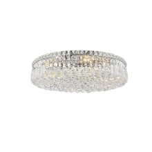 Maxime 9 Light 24" Wide Flush Mount Drum Ceiling Fixture with Clear Royal Cut Crystals