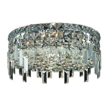 Maxime 4 Light 14" Wide Flush Mount Drum Ceiling Fixture with Clear Royal Cut Crystals