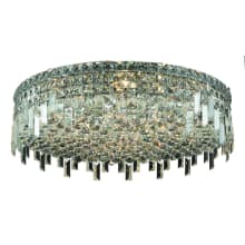 Maxime 9 Light 24" Wide Flush Mount Drum Ceiling Fixture with Clear Royal Cut Crystals
