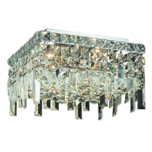 Maxime 5 Light 14" Wide Flush Mount Square Ceiling Fixture with Clear Royal Cut Crystals