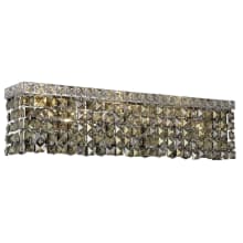 Maxime 3 Light 6" Tall Wall Sconce with Golden Teak Royal Cut Crystals