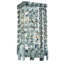Maxime 2 Light 13" Tall Wall Sconce with Clear Royal Cut Crystals