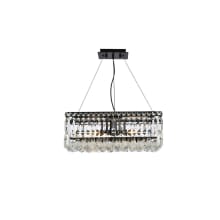 Maxime 4 Light 20" Wide Crystal Linear Chandelier with Clear Royal Cut Crystals