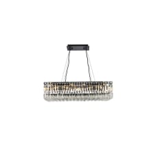 Maxime 16 Light 28" Wide Crystal Linear Chandelier with Clear Royal Cut Crystals
