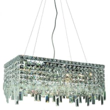 Maxime 6 Light 24" Wide Crystal Linear Chandelier with Clear Royal Cut Crystals