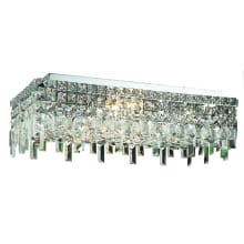 Maxime 6 Light 24" Wide Flush Mount Linear Ceiling Fixture with Clear Royal Cut Crystals