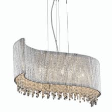 Influx 5 Light 32" Wide Crystal Linear Chandelier with Clear Royal Cut Crystals