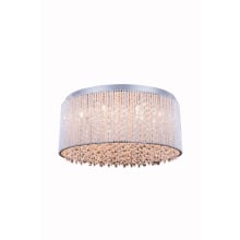 Influx 12 Light 20" Wide Flush Mount Drum Ceiling Fixture with Clear Royal Cut Crystals