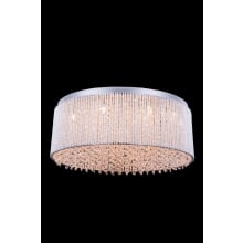 Influx 14 Light 24" Wide Flush Mount Drum Ceiling Fixture with Clear Royal Cut Crystals
