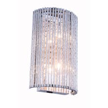 Influx 2 Light 12" Tall Wall Sconce with Clear Royal Cut Crystals