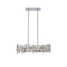 Picasso 6 Light 35" Wide Crystal Linear Chandelier with Clear Royal Cut Crystals