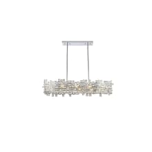 Picasso 8 Light 44" Wide Crystal Linear Chandelier with Clear Royal Cut Crystals
